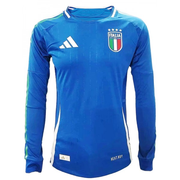 Italy maglia a maniche lunghe per la casa divisa da calcio da uomo prima divisa sportiva da calcio maglia top 2024 Euro Cup